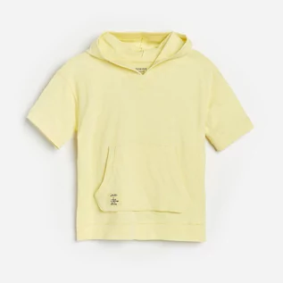 Bluzy dla chłopców - Reserved Reserved - Bluzka z kapturem - Żółty - grafika 1