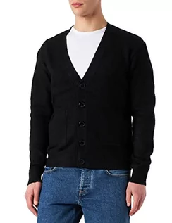 Swetry męskie - Urban Classics Męski kardigan Chunky Cardigan z bocznymi kieszeniami i listwą guzikową, kurtka dla mężczyzn dostępna w 3 kolorach, rozmiary S-5XL, czarny, XL - grafika 1