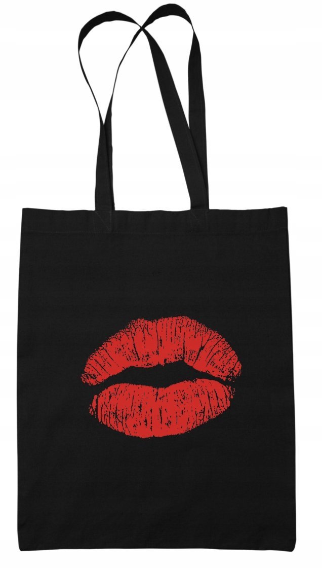 Eko Torba Bawełniana na ramię Red Lips Usta Zakupy