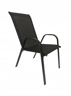 Mocne Metalowe Nowoczesne Krzesło Ogrodowe Taras Minorka Czarny - Fotele i krzesła ogrodowe Mocne Metalowe Nowoczesne Krzesło Ogrodowe Taras Minorka Czarny - Fotele i krzesła ogrodowe - miniaturka - grafika 1