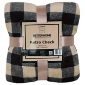 Koce - Koc RETRO Check KRATA 130x170 cm Beż Czarny - miniaturka - grafika 1
