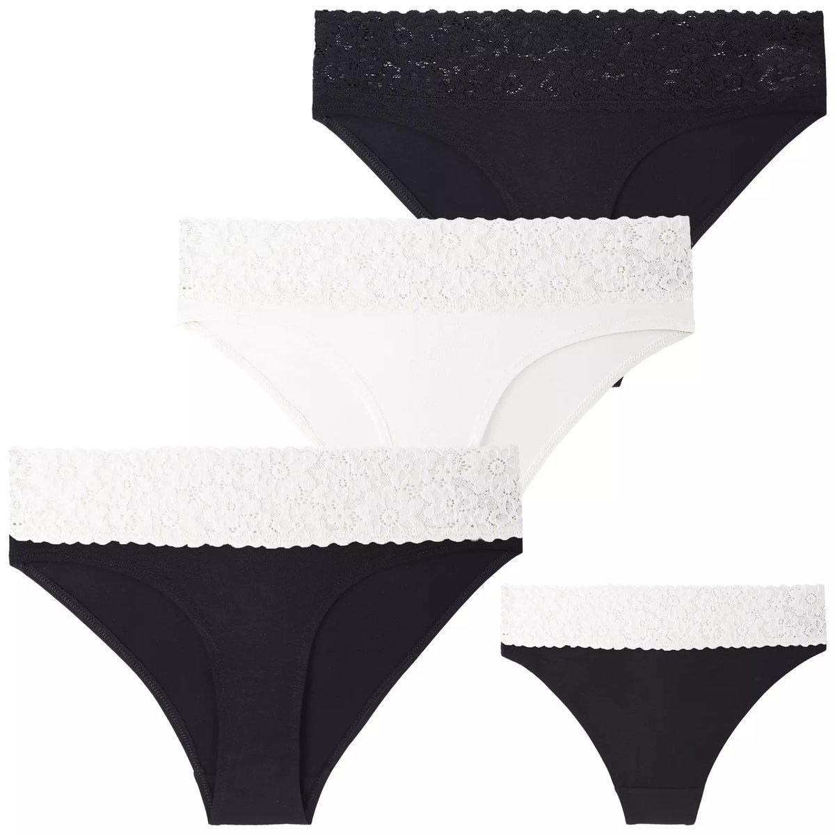 3X Figi Damskie Wiskozowe Bikini Koronkowe Subtelne Komfortowe Moraj S