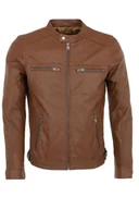 Kurtki męskie - Kurtka męska Chyston Timoty skórzana brązowa-XXL - miniaturka - grafika 1