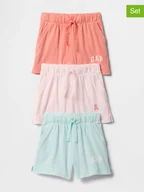 Spodenki damskie - GAP Szorty dresowe (3 pary) w kolorze błękitnym, jasnoróżowym i pomarańczowym - miniaturka - grafika 1