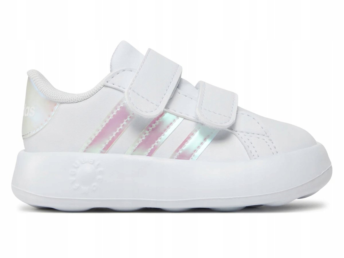 BUTY dziecięce ADIDAS GRAND COURT ID5265 białe rzepy błyszczące paski 26,5