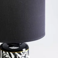 Lampy stojące - Kare lampa stołowa Zebra Face czarna tkanina, porcelana, 71 cm - miniaturka - grafika 1