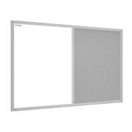 Biuro i firma OUTLET - OUTLET Tablica COMBI korkowa szary korek / biała magnetyczna 60x40 rama drewniana lakierowana szara - miniaturka - grafika 1