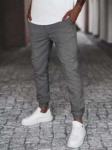 SPODNIE MĘSKIE CHINO JOGGER MATERIAŁOWE CIEMNO-SZARE OZONEE DJ/5539Z - Ozonee - Spodnie męskie - miniaturka - grafika 1