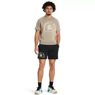 Koszulki sportowe męskie - Męskie spodenki treningowe Under Armour Project Rock Ess Fleece Sts - czarne - UNDER ARMOUR - miniaturka - grafika 1