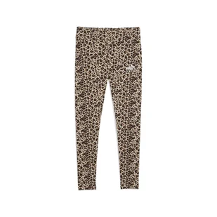 Damskie legginsy Essentials ze zwierzęcym nadrukiem PUMA Toasted Almond Beige - Spodnie sportowe damskie - miniaturka - grafika 1