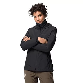 Kurtki damskie - Jack Wolfskin Kurtka STORMY POINT JACKET W black - L 1111201-6000 - grafika 1