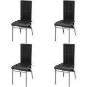 Krzesła - vidaXL Krzesła jadalniowe 4 szt Czarne - miniaturka - grafika 1