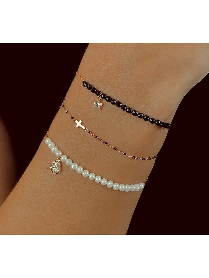 Les Favorites Pozłacana bransoletka z cyrkoniami