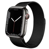 Akcesoria do smartwatchy - Apple Crong Pasek ze stali nierdzewnej Crong Milano Steel do Watch 42/44 mm czarny CRG-44MST-BLK - miniaturka - grafika 1