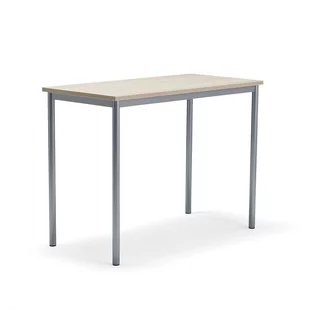 Biurko BORÅS PLUS, 1200x600x900 mm, popielaty laminat, szary aluminium - Meble do szkół i przedszkoli - miniaturka - grafika 1
