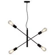 Lampy sufitowe - vidaXL Żyrandol z żarówkami żarnikowymi, 2 W, czarny, E27 - miniaturka - grafika 1