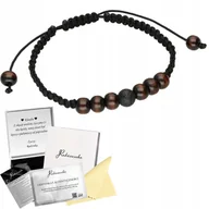 Bransolety męskie - Bransoletka Męska z Drewna Naturalnego i Lawy Wulkanicznej Dzień Chłopaka - miniaturka - grafika 1