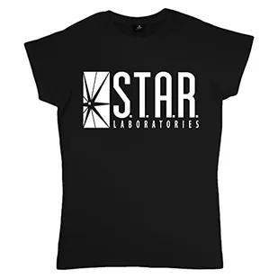 DC Comics The Flash STAR Labs dopasowana koszulka damska, XS-4XL, czarna, oficjalny towar, Czarny, 3XL - Koszulki i topy damskie - miniaturka - grafika 1