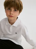 Koszulki dla chłopców - Reserved - Longsleeve z haftem - biały - miniaturka - grafika 1