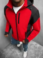Kurtki męskie - KURTKA SOFTSHELL PRZEJŚCIOWA MĘSKA Z KAPTUREM CZERWONA OZONEE JS/HM190/5 - Ozonee - miniaturka - grafika 1