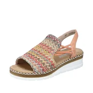 Moda i Uroda OUTLET - Rieker Damskie sandały V1241, kolorowe, 38 EU, kolorowy, 38 EU - miniaturka - grafika 1