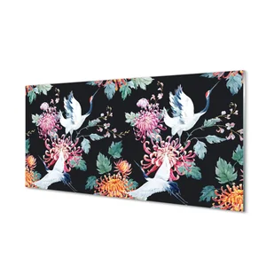 Płyta szklana do kuchnia Ptaki z kwiatami 120x60 - Tablice i flipcharty - miniaturka - grafika 1