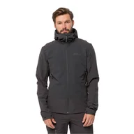 Kurtki męskie - Męska kurtka softshellowa Jack Wolfskin KAMMWEG JKT M phantom - S - miniaturka - grafika 1