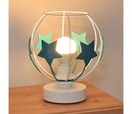 Wyposażenie pokoiku dziecięcego - Lampa stołowa dziecięca STARS 1xE27/15W/230V turkusowy/biały - miniaturka - grafika 1