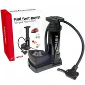 Pompki rowerowe - Rowerowa Pompka Nożna Metalowa Z Manometrem Mini - miniaturka - grafika 1