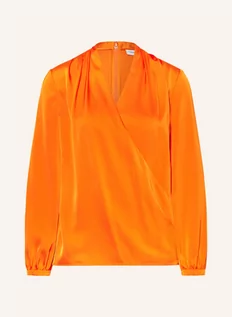 Bluzki damskie - Calvin Klein Bluzka W Stylu Kopertowym Z Satyny orange - grafika 1