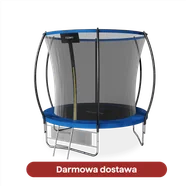 Trampolina ogrodowa 8FT 244cm + drabinka + siatka na obuwie, niebieska - Fuunky