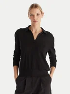 Swetry damskie - Calvin Klein Sweter LV044A305G Czarny Regular Fit - miniaturka - grafika 1