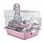 Klatki dla gryzoni - Panama Pet Klatka dla gryzoni, 35,5x26,6x27,5 cm, biało/różowa - miniaturka - grafika 1
