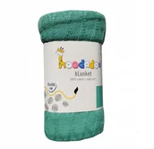 Koce i narzuty dla dzieci - KOC KOCYK PRZYKRYCIE DLA DZIECI BAWEŁNIANY 100% PREMIUM ZIELONY 100X75CM - miniaturka - grafika 1