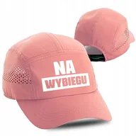 Czapki i chusty sportowe męskie - Czapka do Biegania Przewiew NA WYBIEGU Róż Wz - miniaturka - grafika 1