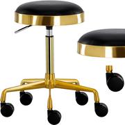 Krzesła i taborety kosmetyczne - Taboret kosmetyczny okrągły fryzjerski hoker stołek czarny - miniaturka - grafika 1