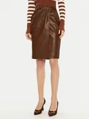Spódnice - Fracomina Spódnica z imitacji skóry FS24WG1002E41201 Brązowy Regular Fit - miniaturka - grafika 1