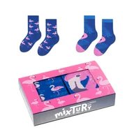 Skarpetki dla dzieci - Zestaw kolorowych skarpetek w flamingi r.30-35 - mixTURY Pink Flamingo - miniaturka - grafika 1