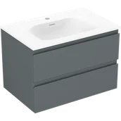 Szafki łazienkowe - Mexen Orio szafka łazienkowa 70 cm z umywalką Vela, 2 szuflady, grafit mat/biała mat - 91A10-07047-2-BFF66-W23M01 - miniaturka - grafika 1