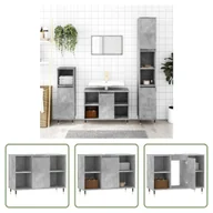 Szafki łazienkowe - The Living Store szafka łazienkowa betonowa szara 80x33x60 cm materiał drewnopochodny - miniaturka - grafika 1