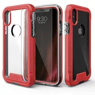 Etui i futerały do telefonów - Zizo ION Cover Pancerne etui iPhone X + szkło 9H na ekran (Red/Clear) - miniaturka - grafika 1