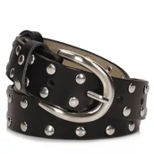 Paski - Czarny skórzany pasek damski Toscanio 18328 - 100 - miniaturka - grafika 1