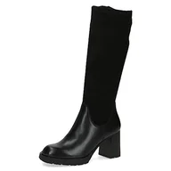 Botki damskie - Caprice Damskie 9-25614-41 sznurowane botki na obcasie, czarny, 38 EU - miniaturka - grafika 1