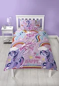 Kołdry i poduszki dla dzieci - Disney My Little Pony Crush zestaw poszewek na kołdrę na pojedynczą kanapę, dwustronny design, zawiera pasującą poszewkę na poduszkę, czerwony, 200 x 135 cm - miniaturka - grafika 1