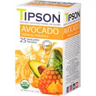 Herbata - Tipson ORGANIC AVOCADO TROPICAL PINEAPPLE herbata ziołowa AWOKADO ANANAS HIBISKUS saszetki - 25 x 1,5 g - miniaturka - grafika 1