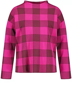 GERRY WEBER Edition Damski sweter 770547-44713, czerwony/pomarańczowy/fioletowy/różowy w kratkę, 34 - Swetry damskie - miniaturka - grafika 1