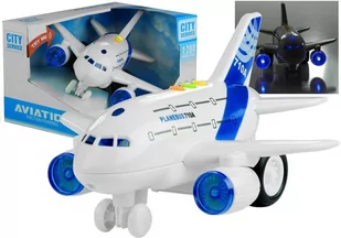 LEANToys Samolot z Napędem Świeci Gra Biały 1:200 3061 - Zabawki zdalnie sterowane - miniaturka - grafika 1