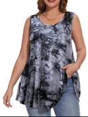 Bluzki damskie - Tunika z koła luźne biodra 54 56 7xl 8xl modny wzór kobieca wygodna ombre - miniaturka - grafika 1