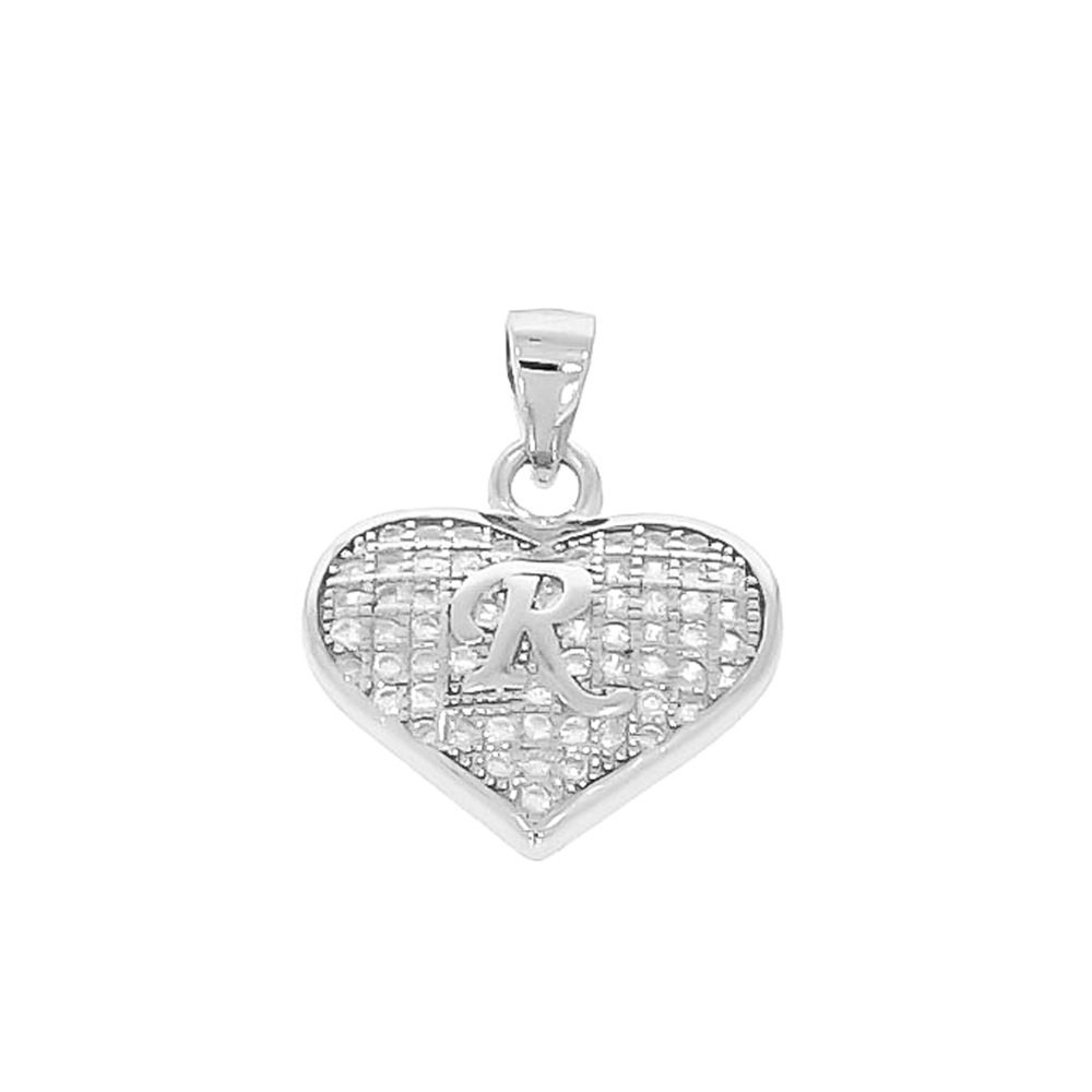 Srebrna zawieszka wisiorek litera literka R w serduszku pr. 925