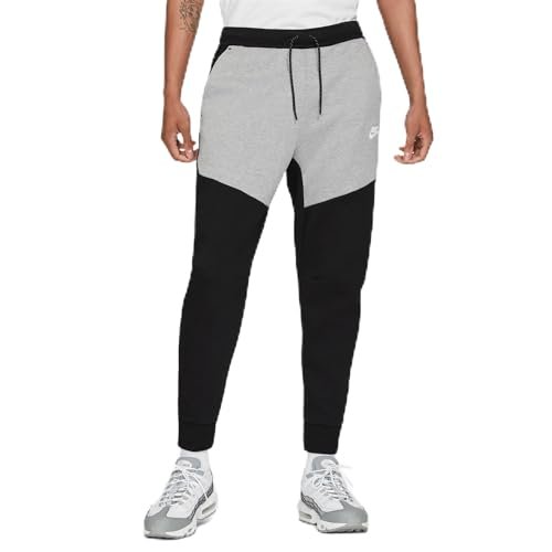 Nike Męskie spodnie na całą długość Sportswear Tech polar, czarny/Dk Grey Heather/White, CU4495-016, S-T